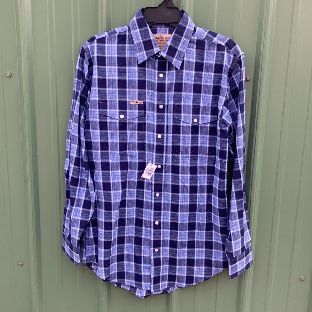 Powder River Outfitters Flannel Snap Front Brushed Flannel Shirt Western Size S